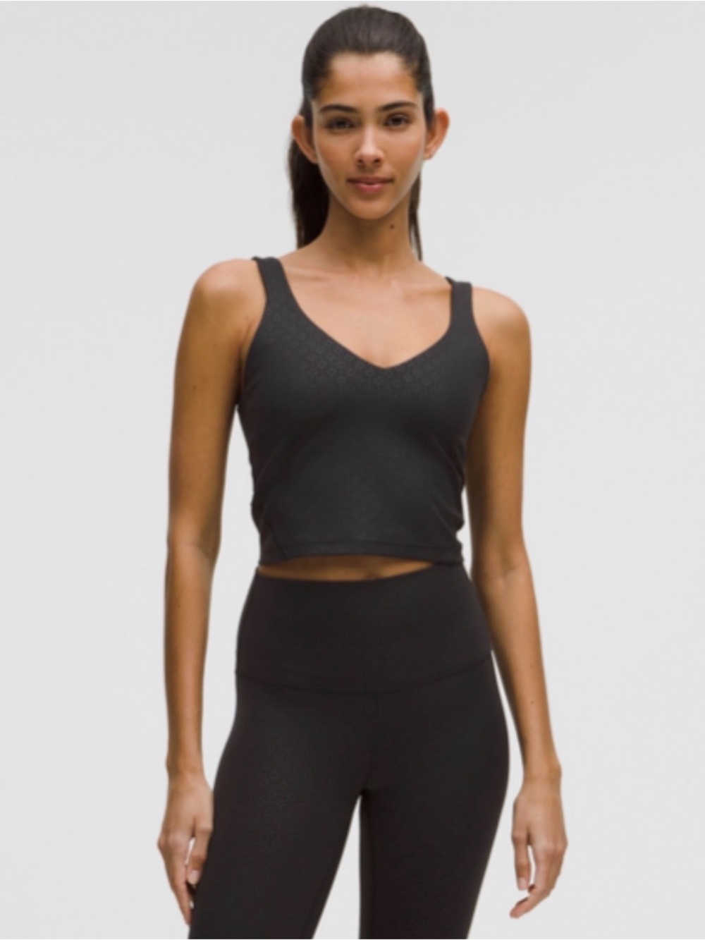 lululemon athletica Align Tank Top Light Support Lace Dot Emboss Black (Size 6)